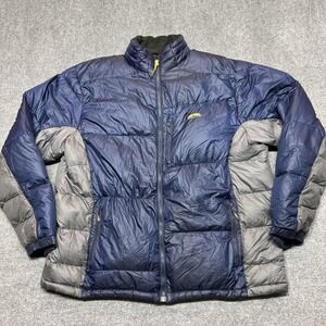 GoLite Jacket Mens 2XL Blue Gray Down Puffer Full Zip Outdoor Hiking Warm